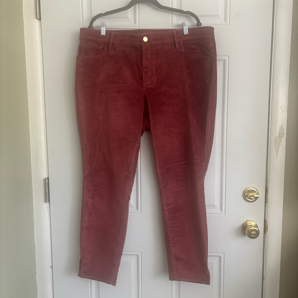 LOFT Plus Dark Mauve Velveteen Pants, Size 20
